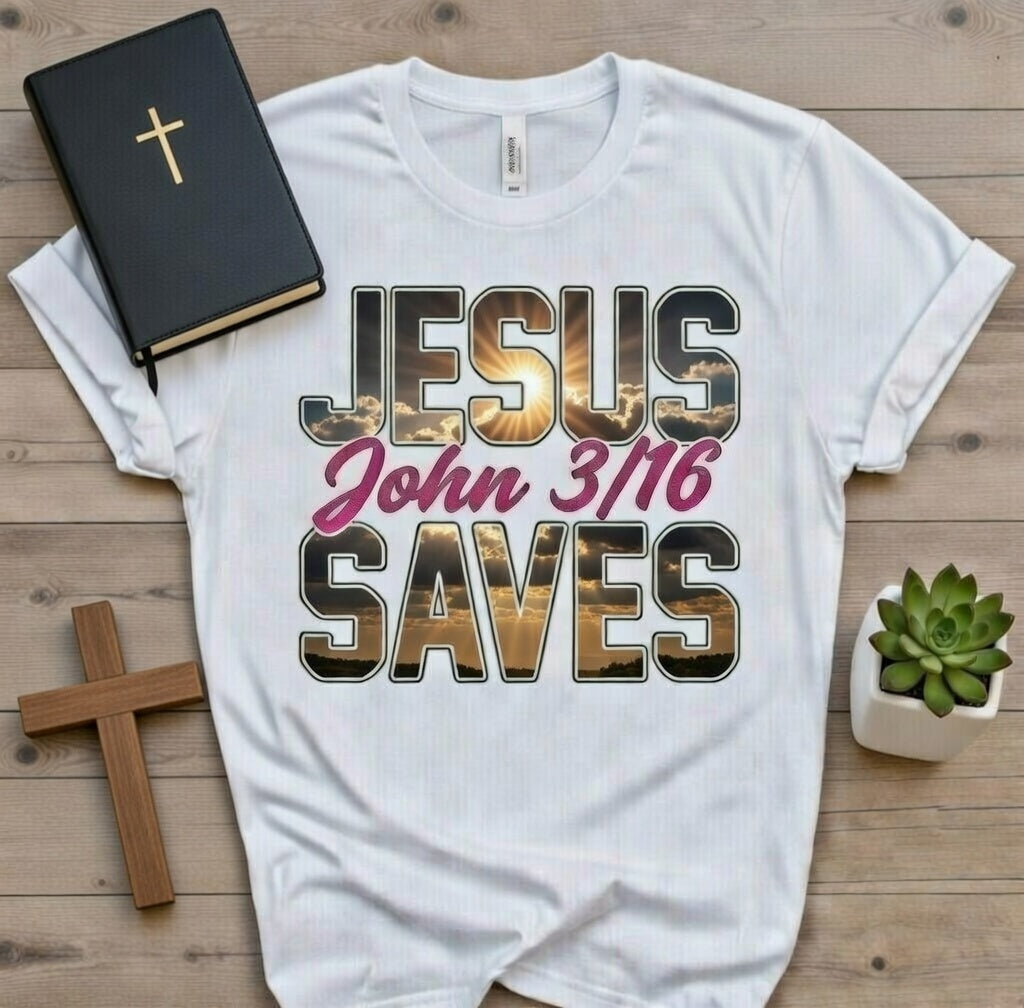 JESUS SAVES J 3/16 TEE