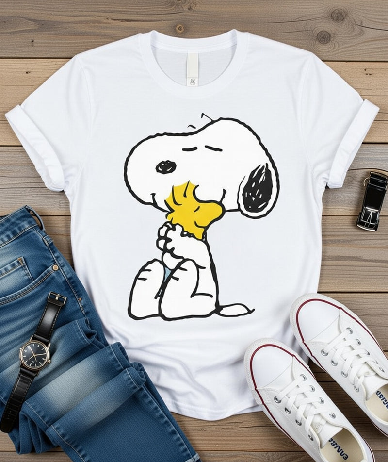 Snoopy & Woodstock Hug | Peanuts Friendship DTF T-Shirt