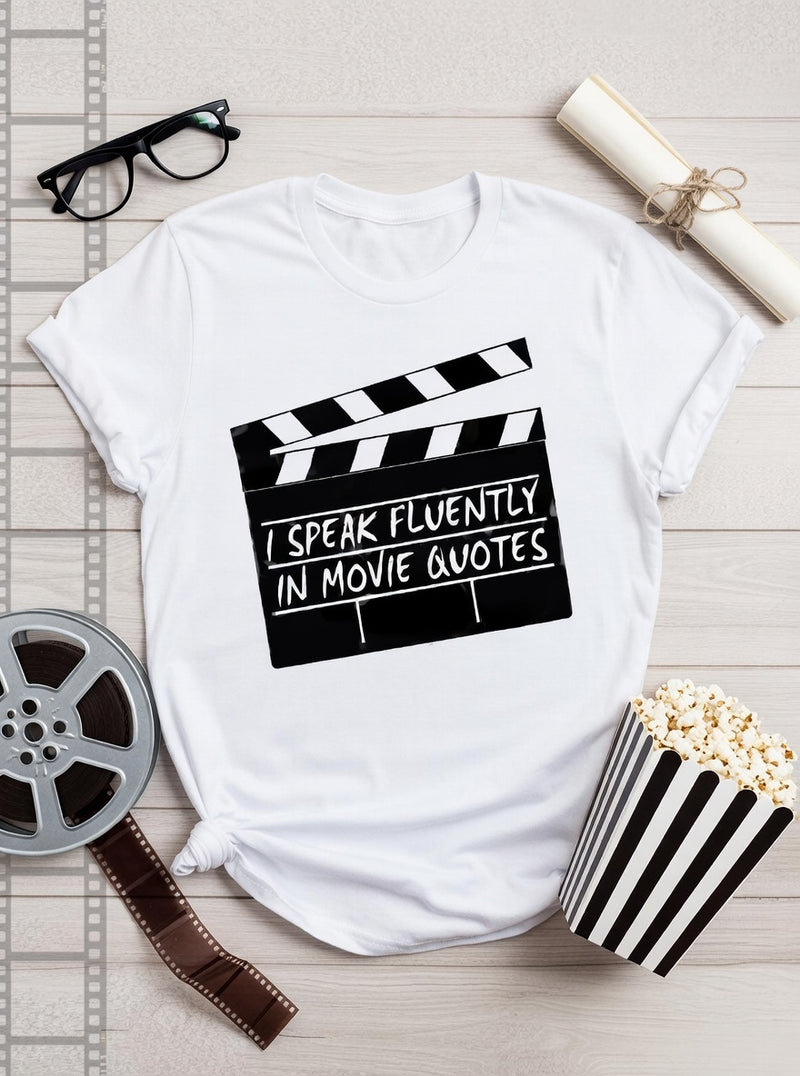 Movie Quotes Clapperboard T-Shirt - I Speak Fluently