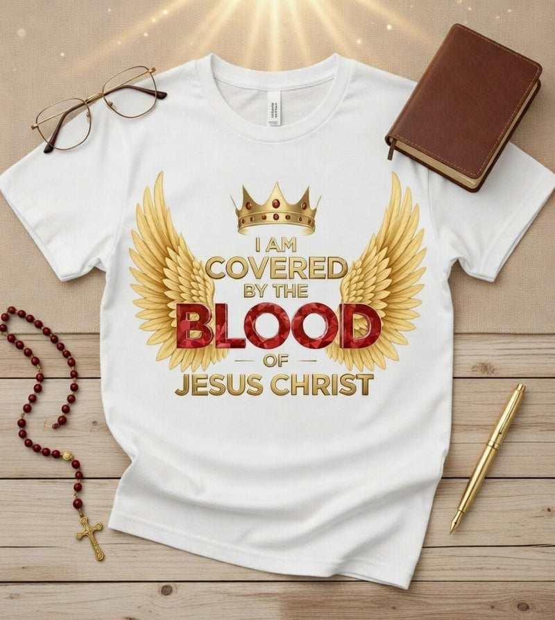 I Am Covered By The Blood of Jesus Christ Faith T-Shirt