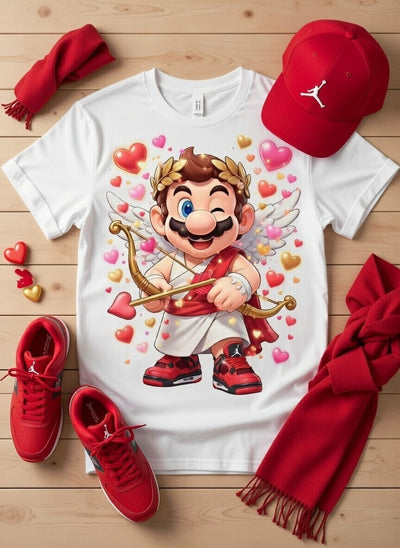 Super Cupid Mario Valentine's Day DTF T-Shirt