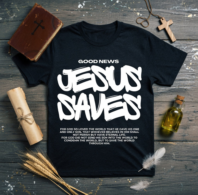 Jesus Saves Streetwear Faith Graphic Tee