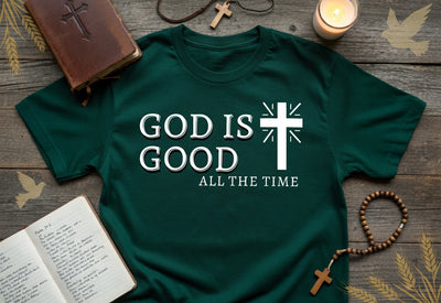 God Is Good All The Time Christian Cross Tee