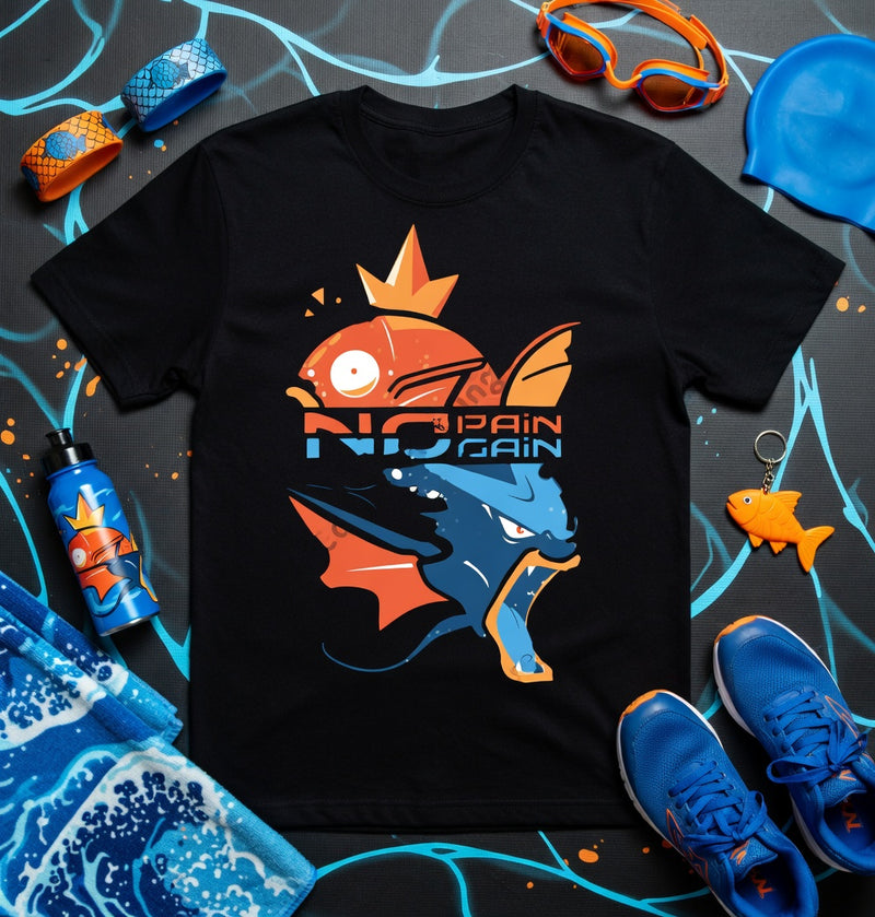 Magikarp Gyarados Evolution No Pain Gain Tee
