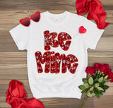 Sparkling Be Mine Rhinestone Love DTF T-Shirt