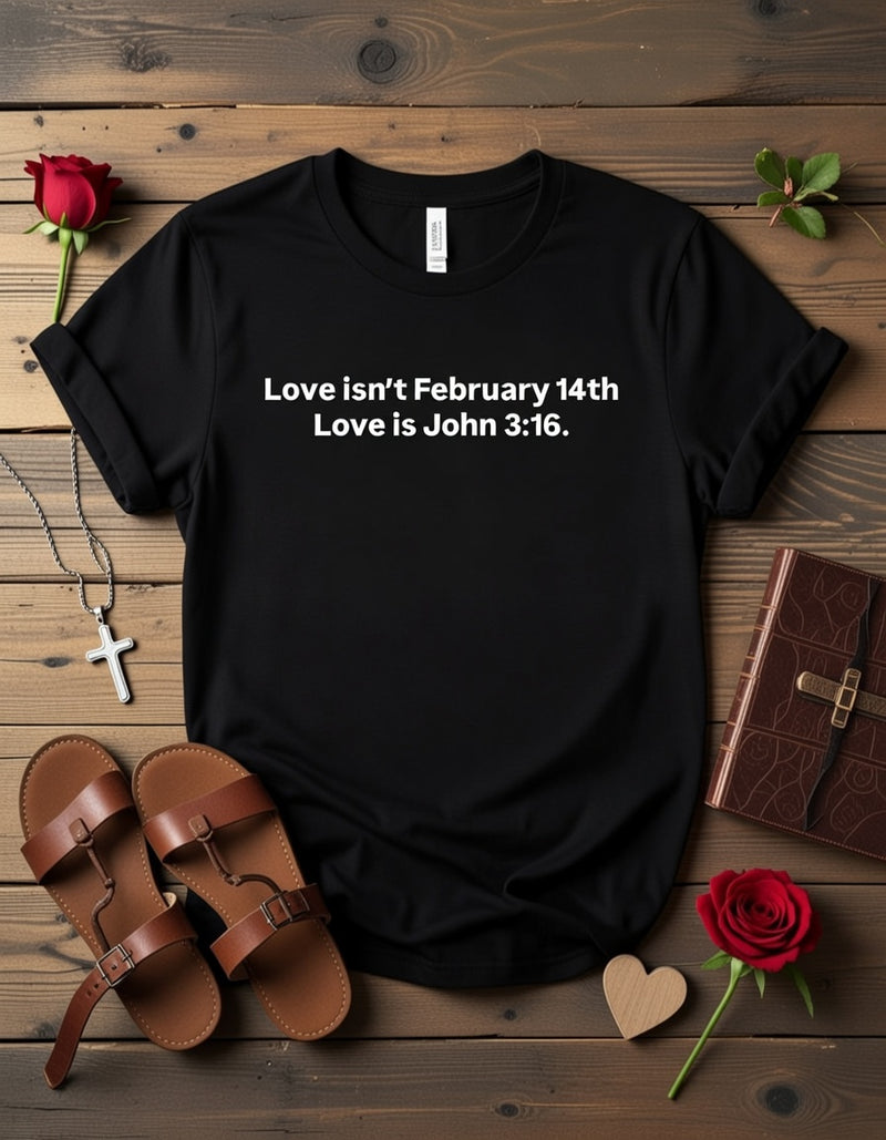 Love Is John 3:16 T-Shirt - True Christian Love Faith Tee
