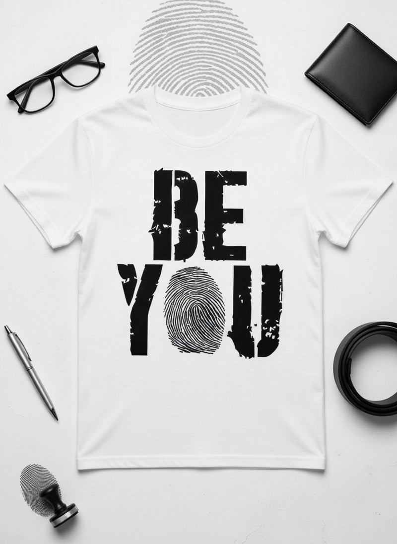 Be You Distressed Fingerprint T-Shirt - Celebrate Individuality