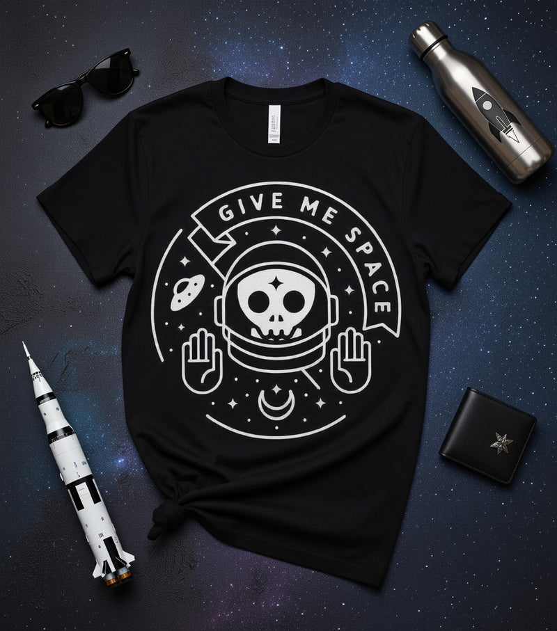 Astronaut Skull 'Give Me Space' DTF T-Shirt