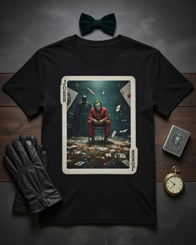The Joker's Gambit: Batman & Joker Playing Card DTF Tee