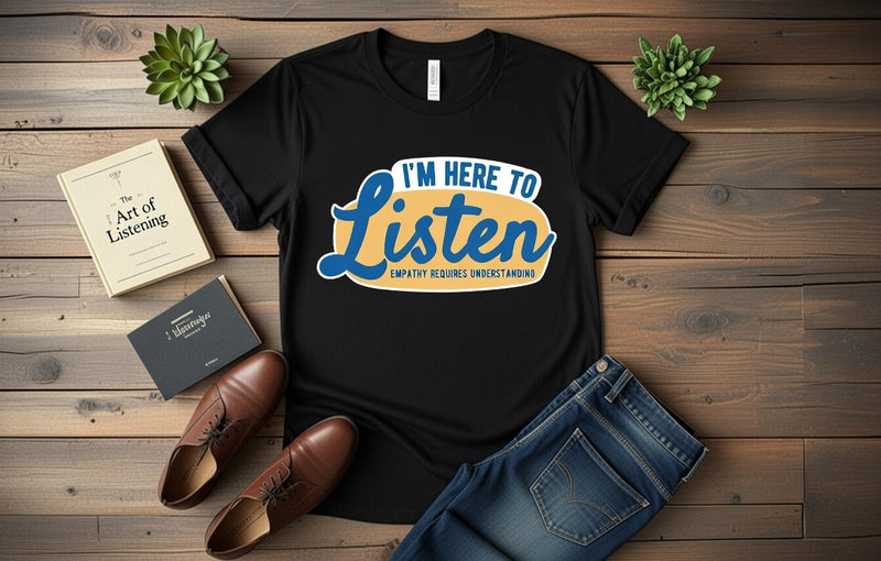 I'm Here to Listen Empathy T-Shirt | Understanding & Support Tee
