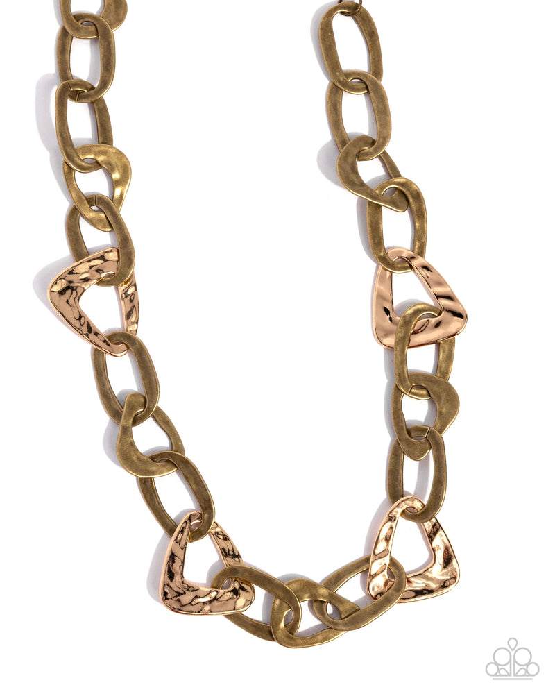 Triangle Triumph - Brass - Necklace