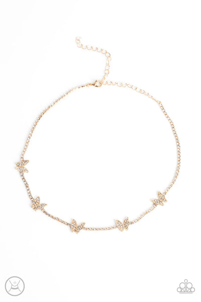 Fluttering Fanatic - Gold - Necklace