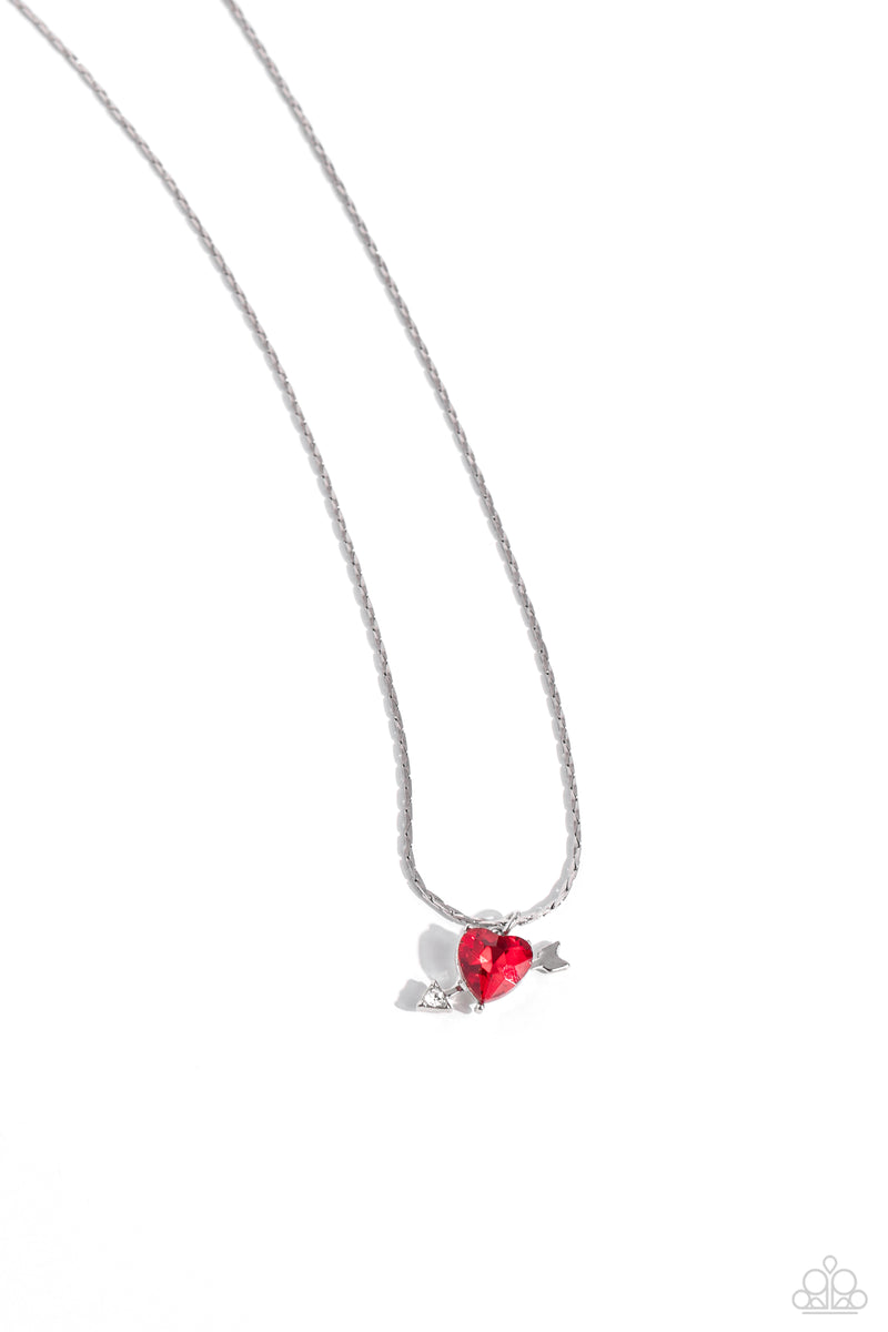 Courting Cupid - Red - Necklace