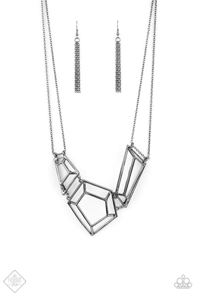 3-D Drama - Black - Necklace