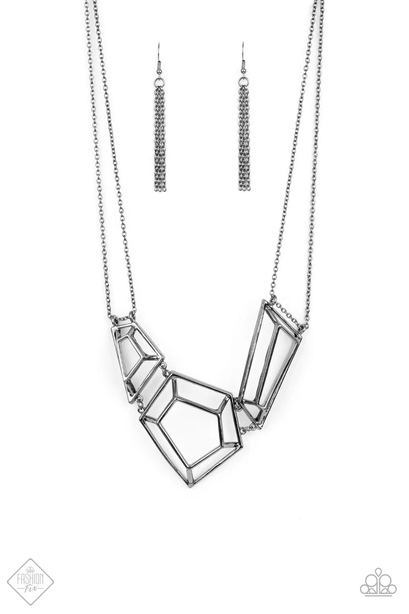 3-D Drama - Black - Necklace