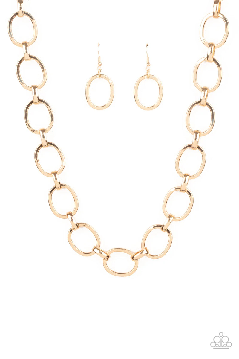 HAUTE-ly Contested - Gold - Necklace