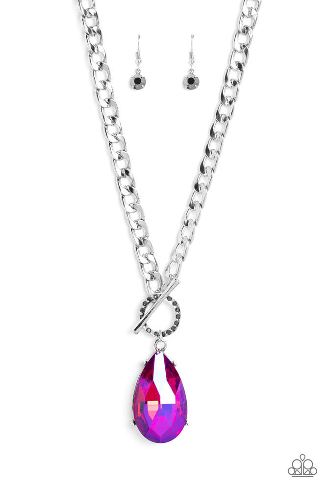 Edgy Exaggeration - Pink - Necklace