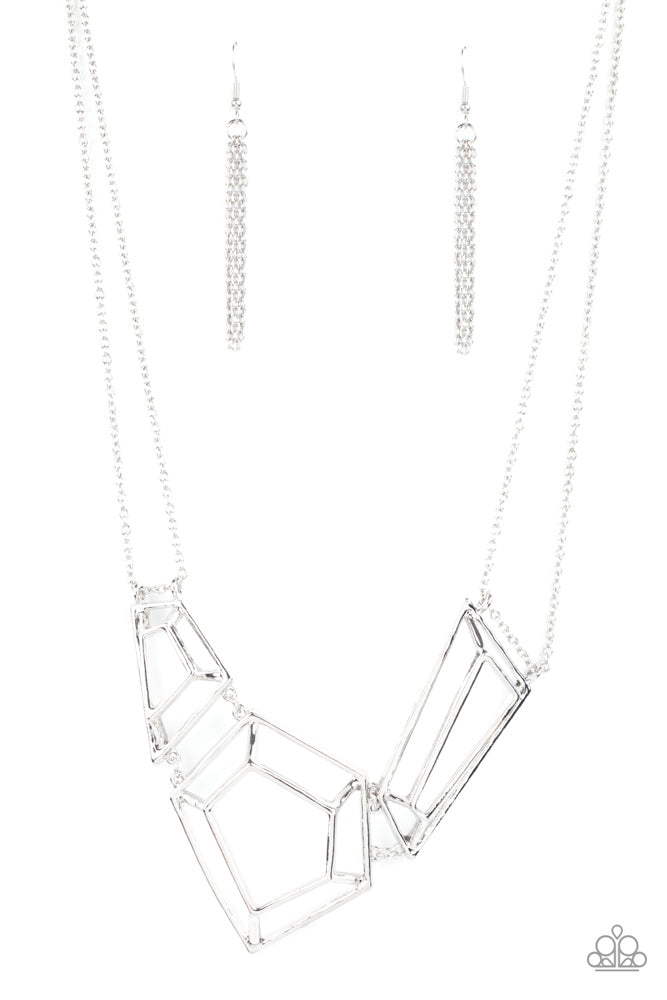 3-D Drama - Silver - Necklace