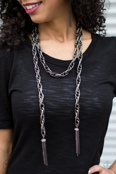 SCARFed for Attention - Gunmetal - Necklace