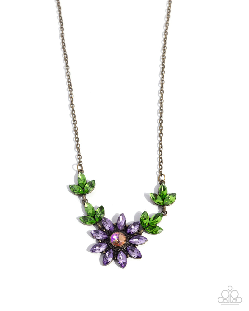 Blossoming Baseline - Brass - Necklace