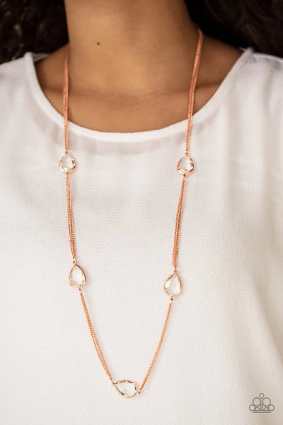 Teardrop Timelessness - Copper - Necklace