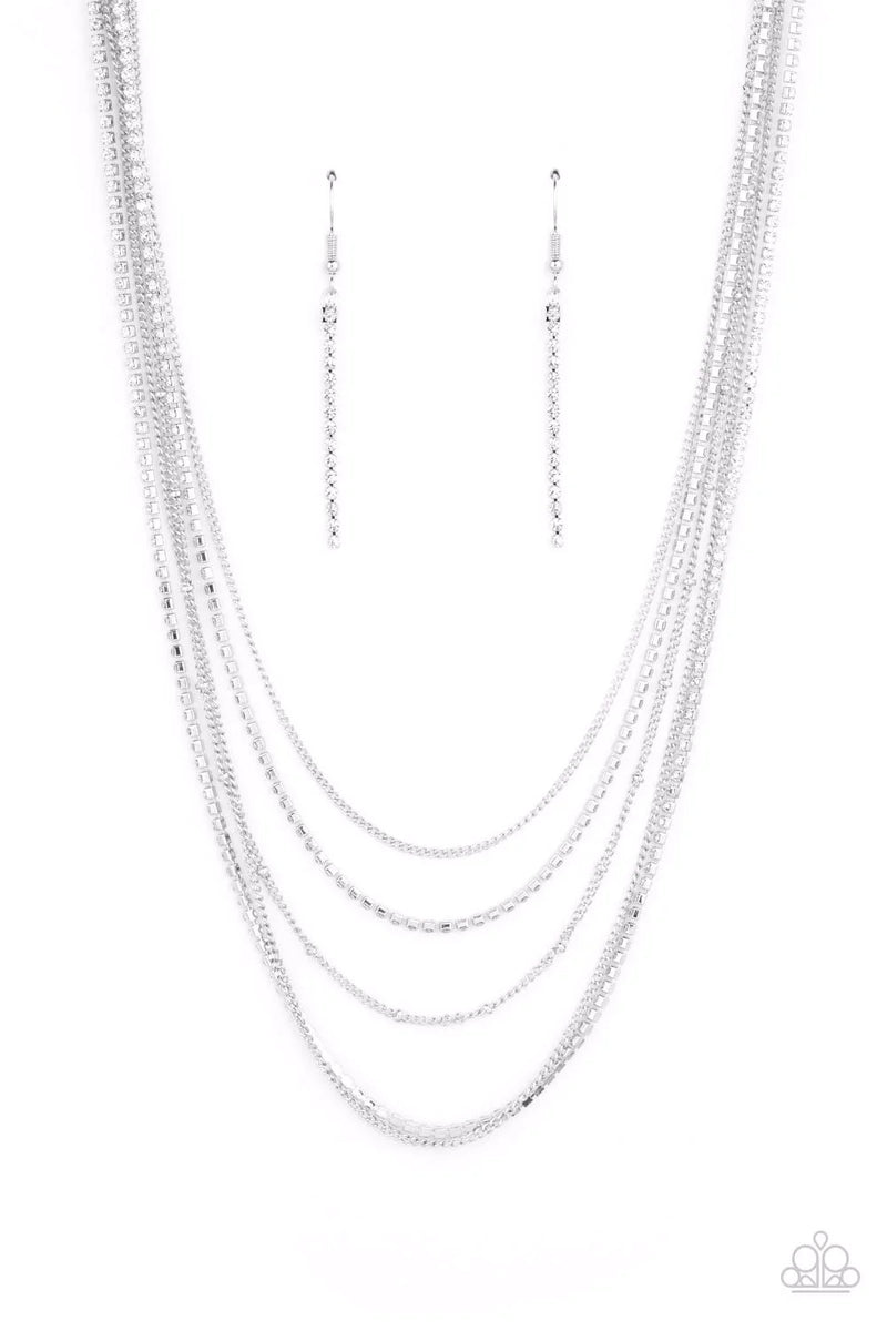 Dangerously Demure - White - Necklace