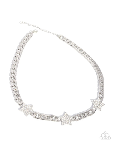 Uncle Sam Stars - White - Necklace