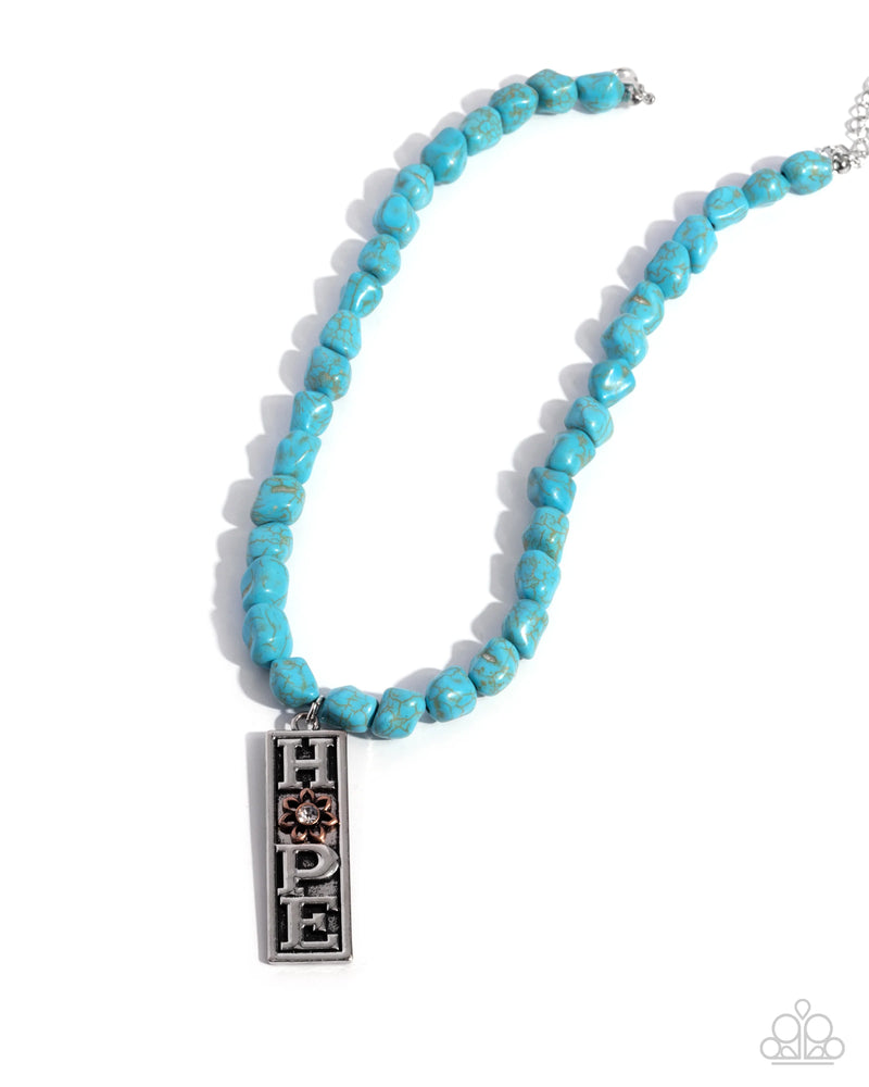 Hopeful Headline - Blue - Necklace