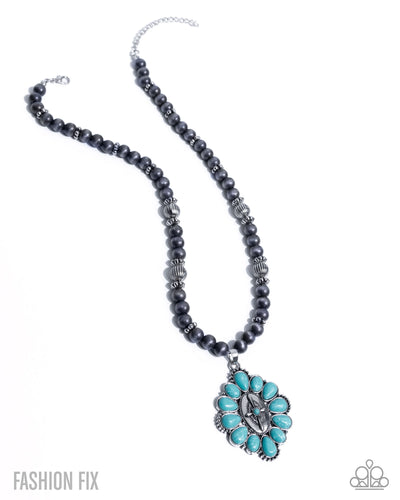 Traditional Tapestry - Blue - Necklace