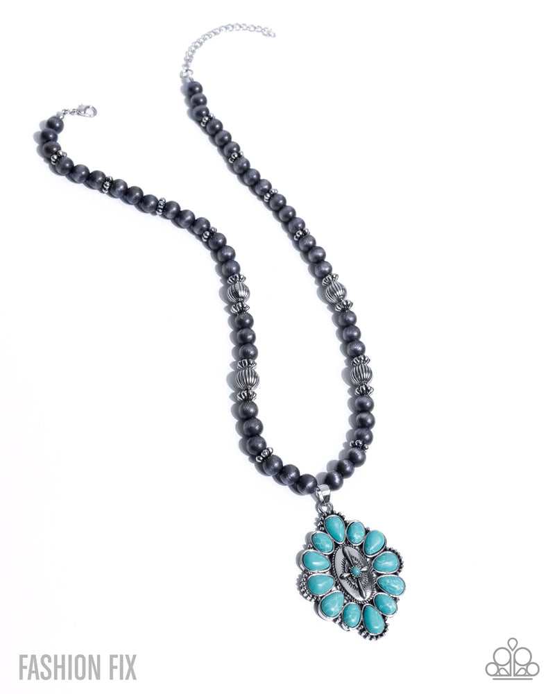 Traditional Tapestry - Blue - Necklace