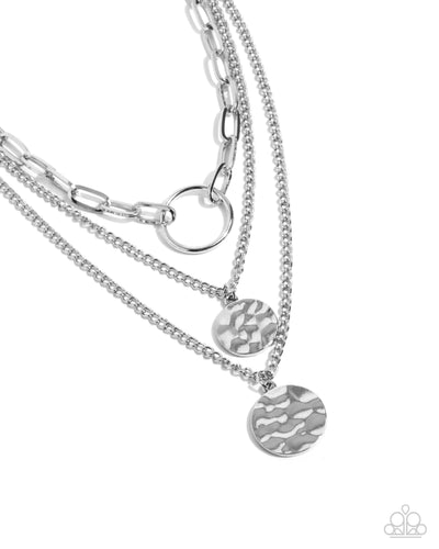 Hammered Halo - Silver - Necklace