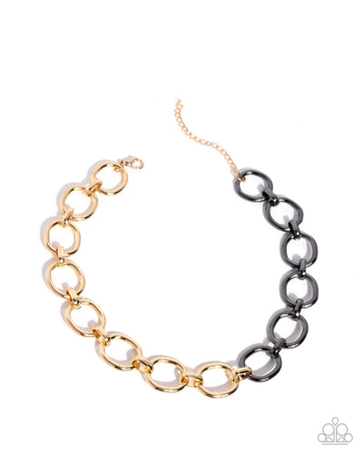 Mismatched Minuet - Gold - Necklace