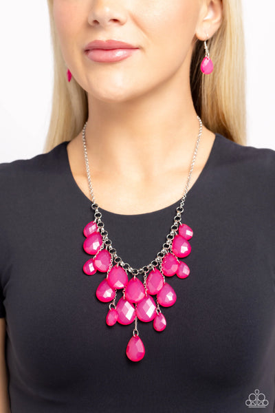 Front Row Flamboyance - Pink - Necklace