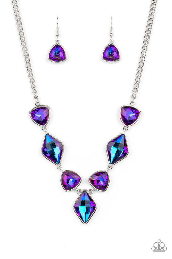 Glittering Geometrics - Purple - Necklace