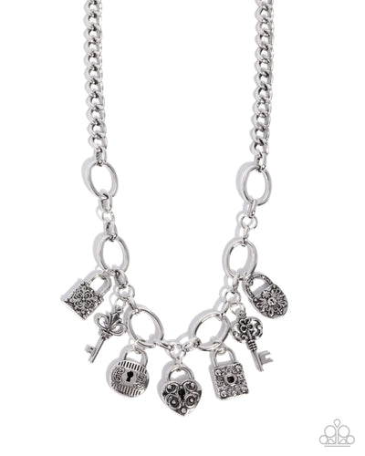 Padlock Pairing - Silver - Necklace