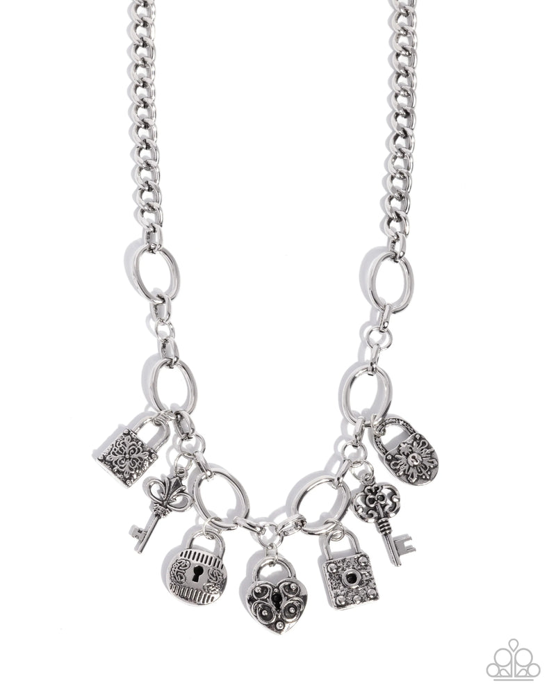 Padlock Pairing - Silver - Necklace