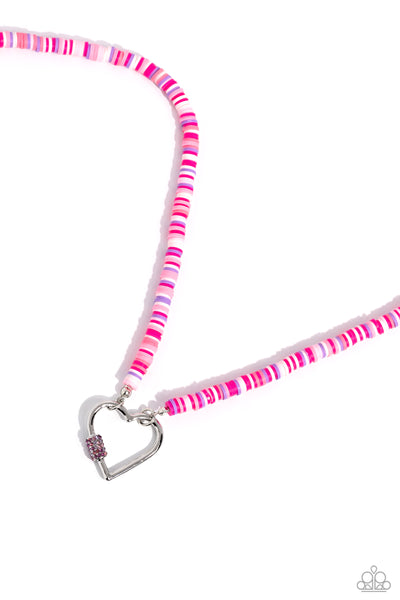Clearly Carabiner - Pink - Necklace