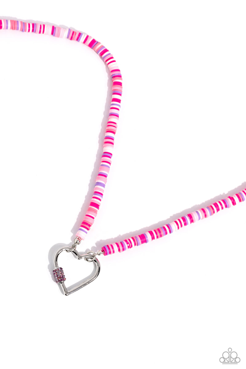 Clearly Carabiner - Pink - Necklace