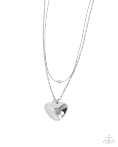 Halting Hearts - Silver - Necklace