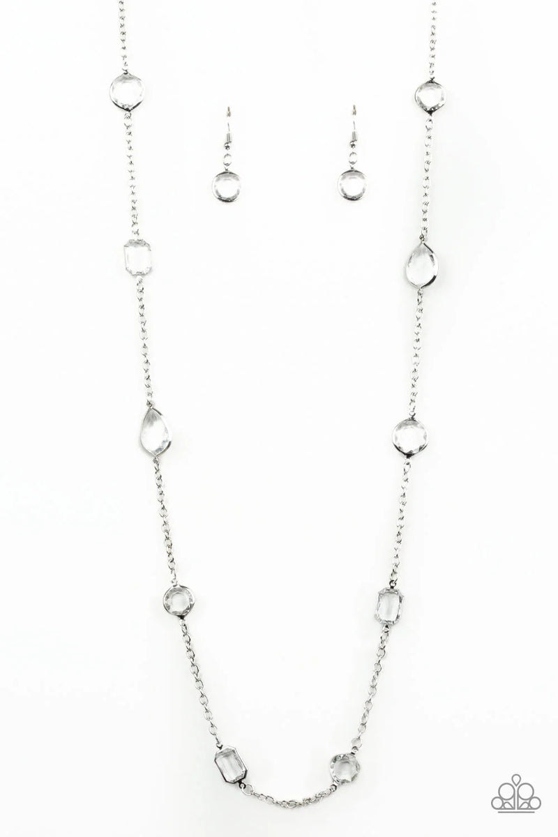 Glassy Glamorous - White - Necklace