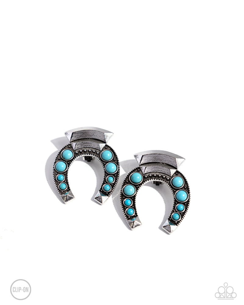 Harmonious Horseshoe - Blue - Earring