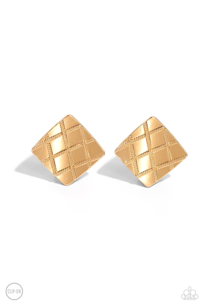 PLAID and Simple - Gold - Earring