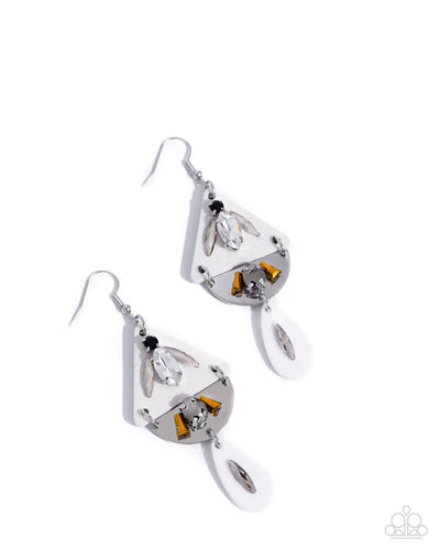 Abstract Articulation - White - Earring
