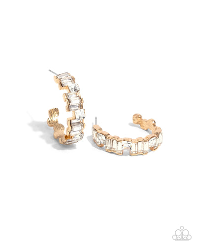 Fashionably Framed - Gold - Earring