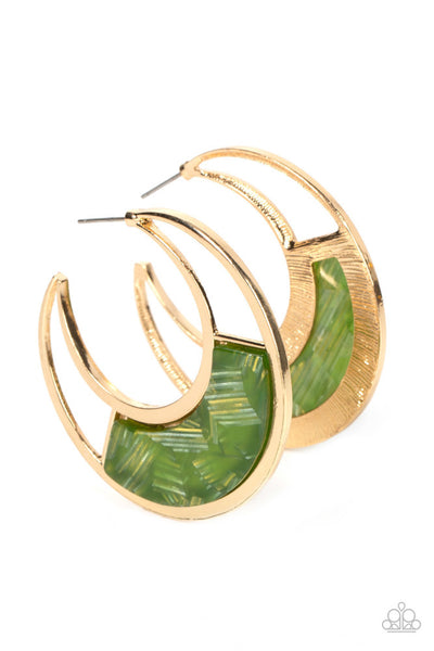 Contemporary Curves - Green - Earring