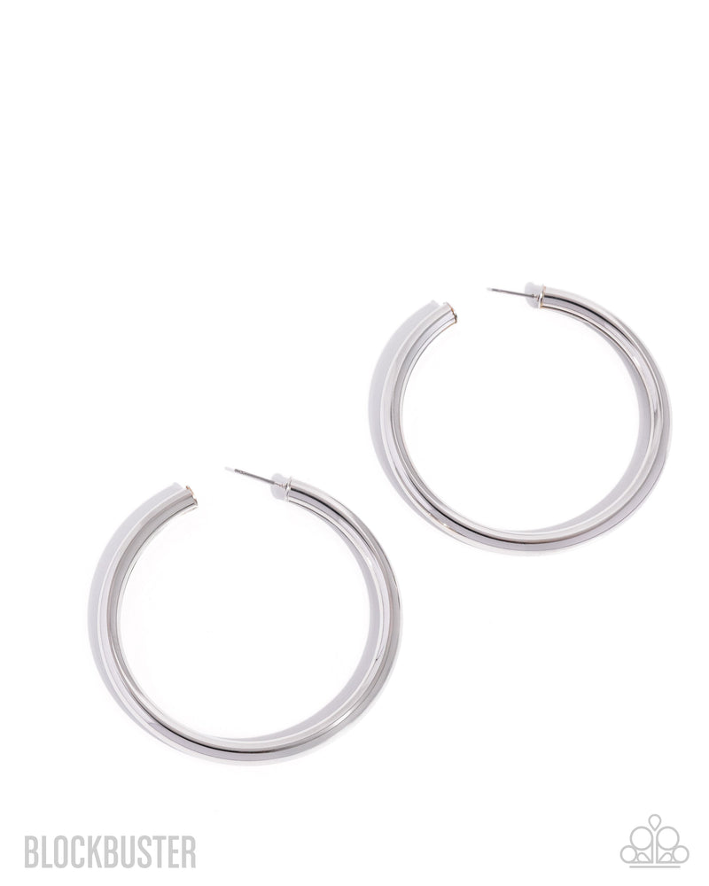Curve Ball - Silver - Earring