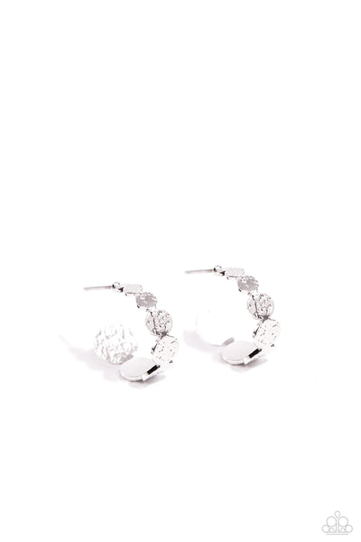 Textured Tease - Silver - Earring