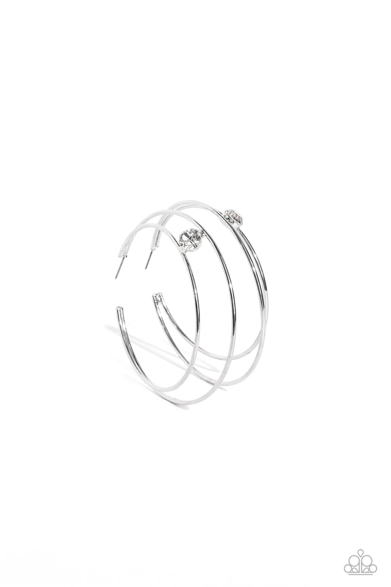 Theater HOOP - White - Earring