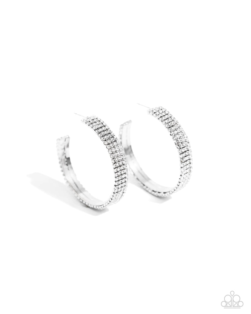 Stacked Symmetry - White - Earring