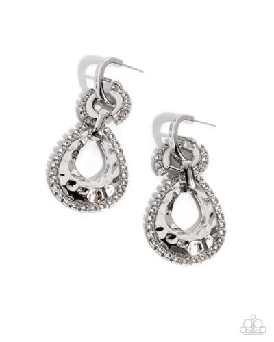 Hammered Highway - White - Earring